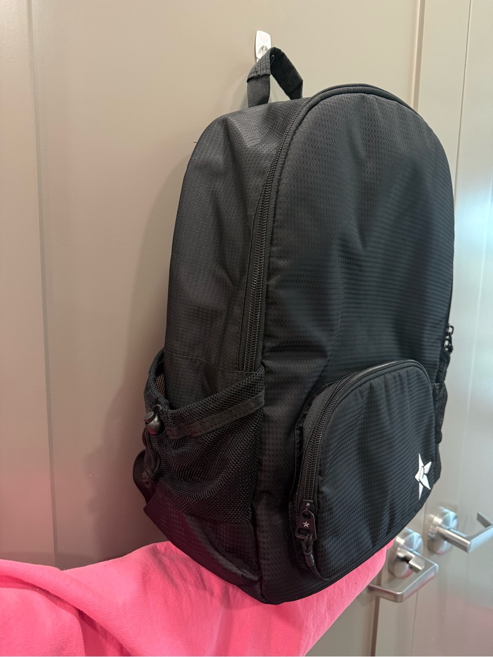 SATIN IN BLACK REBEL RAVEN BACKPACK WITH BLACK ZIPPER - Picture 4 of 8